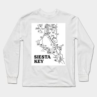 Siesta Key Map Art Long Sleeve T-Shirt